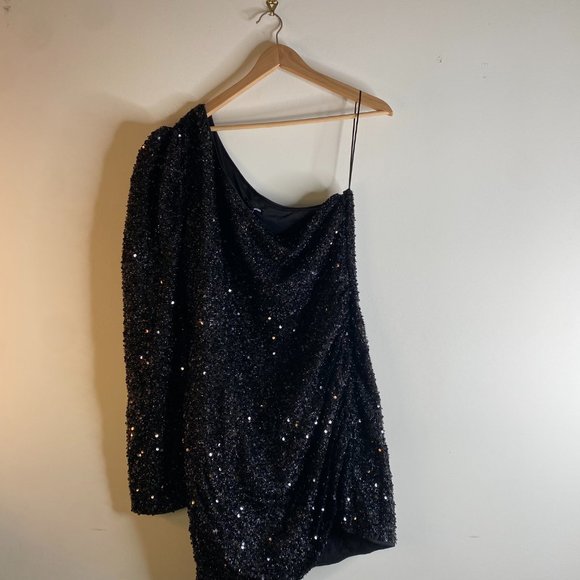 Fashion Nova Sequin Mini Dress Black Size 2X - Picture 2 of 3